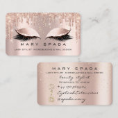Carte De Visite Maquillage Eyebrosses Lashes Rose rose Étincelle s (Devant / Derrière)