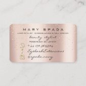 Carte De Visite Maquillage Eyebrosses Lashes Rose rose Étincelle s (Dos)