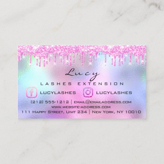 Carte De Visite Maquillage Eyebrow cheveux Eyelashes Parties scint (Dos)