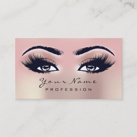 Carte De Visite Maquillage Eyebrow Eyes Lashes BLUSH Ombre Rose (Devant)