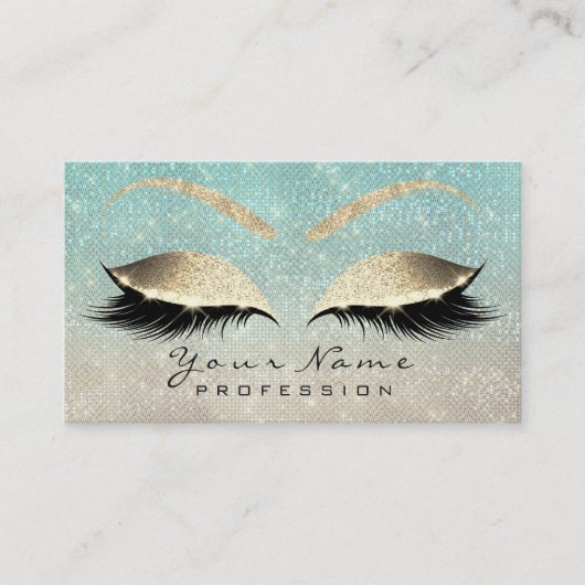 Carte De Visite Maquillage Eyebrow Eyes Lashes Parties scintillant (Devant)