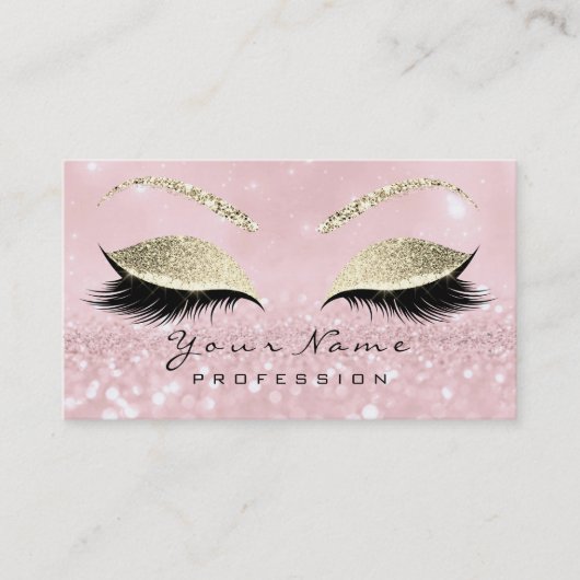 Carte De Visite Maquillage Eyebrow Eyes Lashes Parties scintillant (Devant)