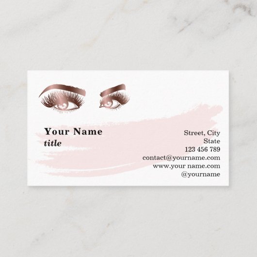 Carte De Visite Maquillage Eyebrow Eyes Lashes Rose Gold Agate (Dos)