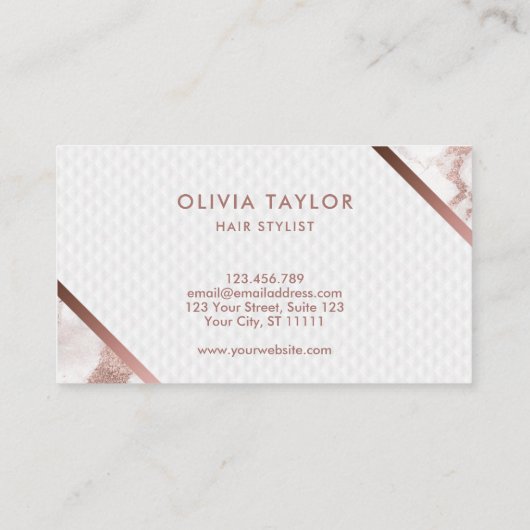 Carte De Visite Maquillage Eyebrow Eyes Lashes Rose Gold Floral (Dos)