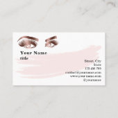 Carte De Visite Maquillage Eyebrow Eyes Lashes Rose Gold Marble (Dos)