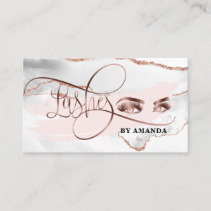 Carte De Visite Maquillage Eyebrow Eyes Lashes Rose Gold Marble