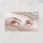 Carte De Visite Maquillage Eyebrow Eyes Lashes Rose Gold Marble Bu (Devant)