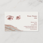 Carte De Visite Maquillage Eyebrow Eyes Lashes Rose Gold Marble Bu (Dos)
