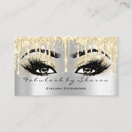 Carte De Visite Maquillage Eyebrow Lash Parties scintillant goutte (Devant)