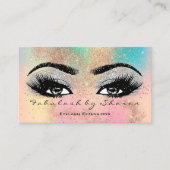 Carte De Visite Maquillage Eyebrow Lash Parties scintillant Pastel (Devant)