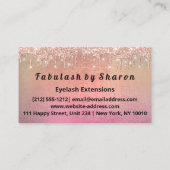 Carte De Visite Maquillage Eyebrow Lash Parties scintillant Rose o (Dos)