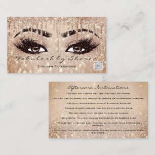 Carte De Visite Maquillage Eyebrow Lashes Drivers Rose QR Code