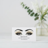 Carte De Visite Maquillage Eyebrow Lashes Or Blanc Noir Beauté (Debout devant)