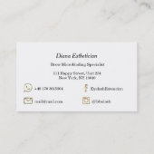 Carte De Visite Maquillage Eyebrow Lashes Or Blanc Noir Beauté (Dos)