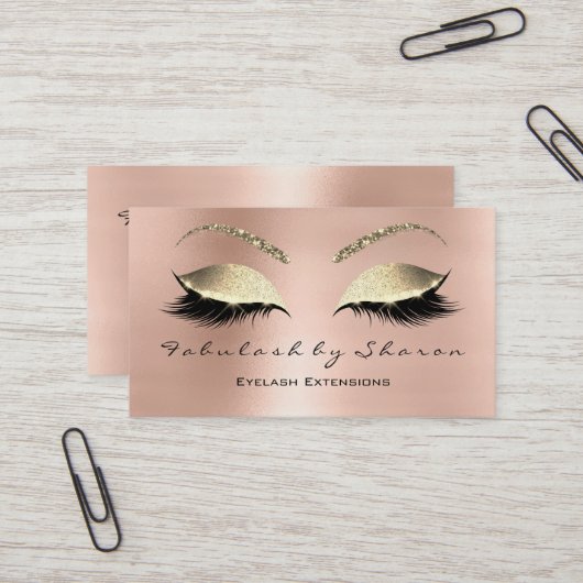 Carte De Visite Maquillage Eyebrow Lashes Parties scintillant Crys (Devant/Arrière en situation)
