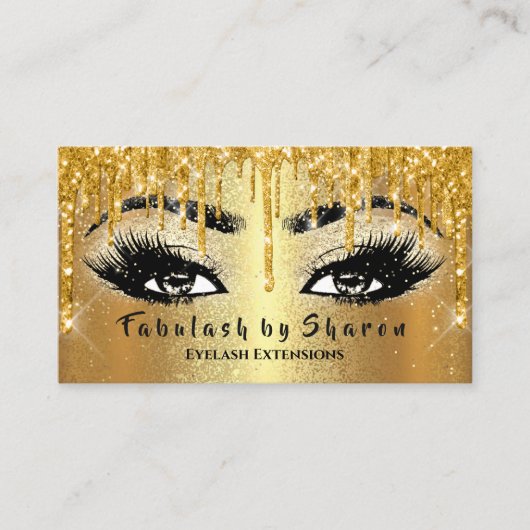 Carte De Visite Maquillage Eyebrow Lashes Parties scintillant Drif (Devant)