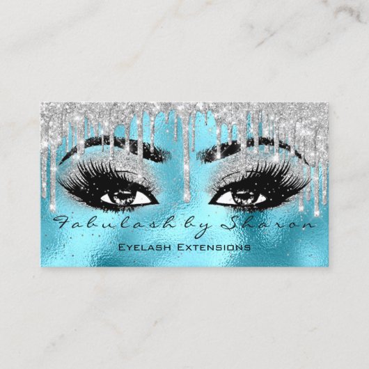 Carte De Visite Maquillage Eyebrow Lashes Parties scintillant Drif (Devant)