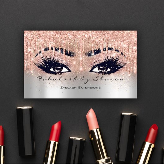 Carte De Visite Maquillage Eyebrow Lashes Parties scintillant Driv