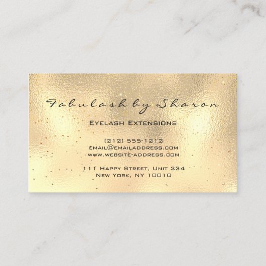 Carte De Visite Maquillage Eyebrow Lashes Parties scintillant Étin (Dos)