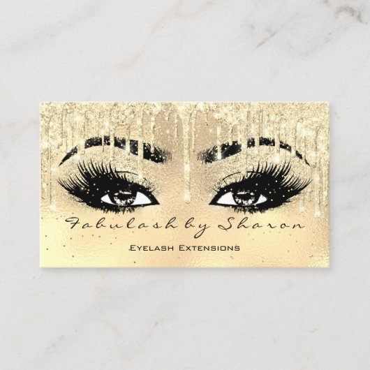 Carte De Visite Maquillage Eyebrow Lashes Parties scintillant Étin (Devant)