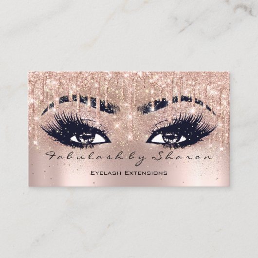 Carte De Visite Maquillage Eyebrow Lashes Parties scintillant Étin (Devant)