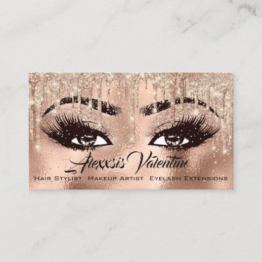 Carte De Visite Maquillage Eyebrow Lashes Parties scintillant Étin (Devant)