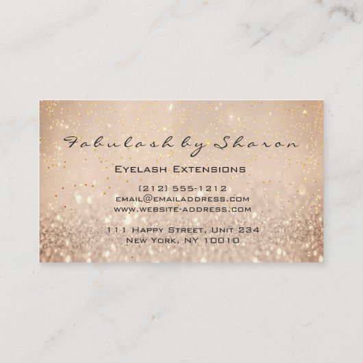 Carte De Visite Maquillage Eyebrow Lashes Parties scintillant gout (Dos)