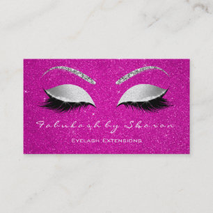 Carte De Visite Maquillage Eyebrow Lashes Parties scintillant Silv