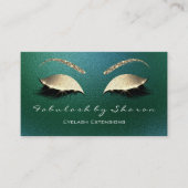 Carte De Visite Maquillage Eyebrow Lashes Parties scintillant Vert (Devant)