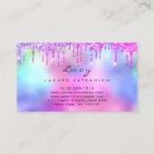 Carte De Visite Maquillage Eyebrow Nom Lash Parties scintillant Dé (Dos)