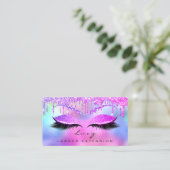 Carte De Visite Maquillage Eyebrow Nom Lash Parties scintillant Dé (Debout devant)