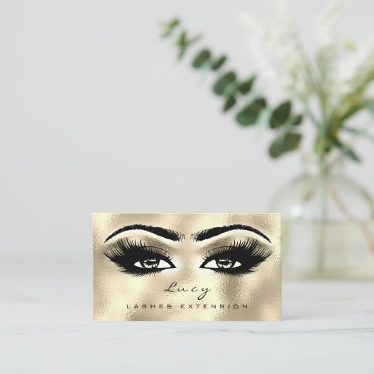 Carte De Visite Maquillage Eyebrow Nom Lash Parties scintillant Go (Debout devant)