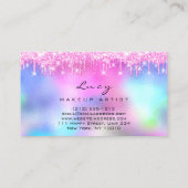 Carte De Visite Maquillage Eyebrow Nom Lashes Fuchsia Poches rose (Dos)