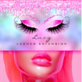 Carte De Visite Maquillage Eyebrow Nom Lashes Parties scintillant 