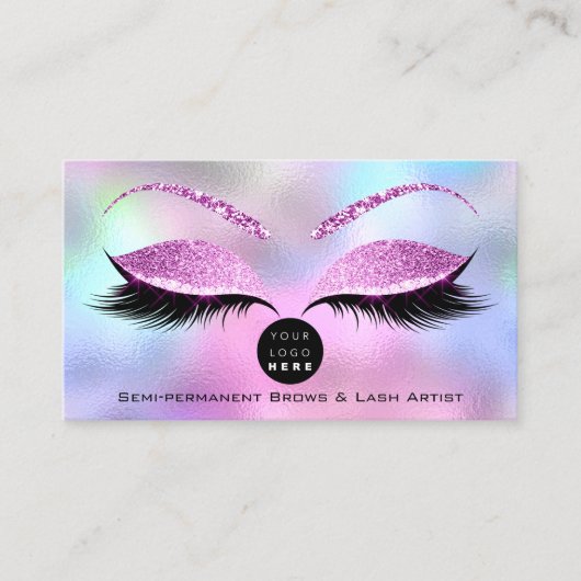 Carte De Visite Maquillage Eyebrow Nom Parties scintillant Lash Lo (Devant)