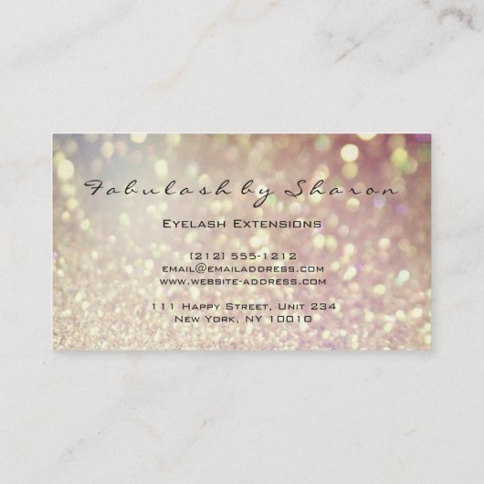 Carte De Visite Maquillage Eyebrow Parties scintillant Eyelash Dri (Dos)