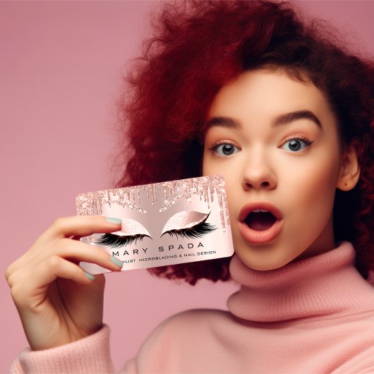 Carte De Visite Maquillage Eyebrows Lashes Browns Rose Spark Socia