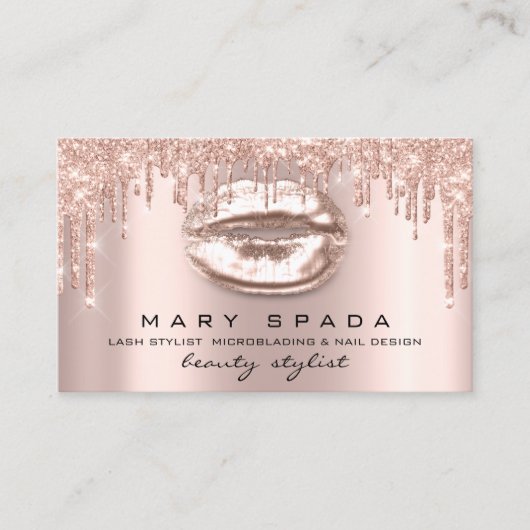 Carte De Visite Maquillage Eyebrows Lashes Gold Drivers Kiss Lips (Devant)