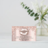 Carte De Visite Maquillage Eyebrows Lashes Gold Drivers Kiss Lips (Debout devant)