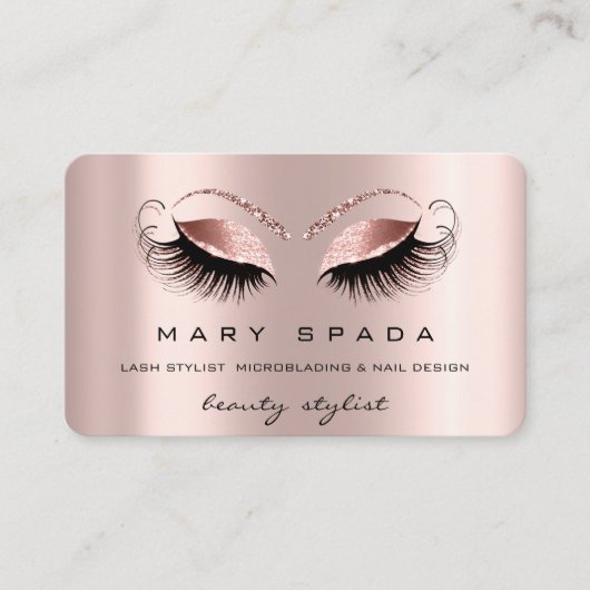 Carte De Visite Maquillage Eyebrows Lashes Rose Browns Beauté (Devant)