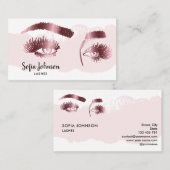 Carte De Visite Maquillage Eyebrows Lashes Rose Gold Eyes (Devant / Derrière)