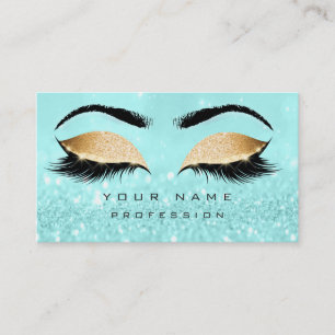 Carte De Visite Maquillage Eyebrows Parties scintillant Ocean Gold