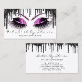 Carte De Visite Maquillage Eyelash Black Drives Blanc Berry violet (Devant / Derrière)