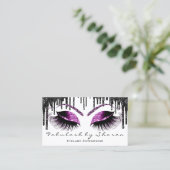 Carte De Visite Maquillage Eyelash Black Drives Blanc Berry violet (Debout devant)