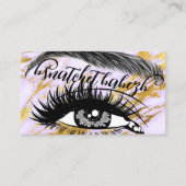 Carte De Visite Maquillage Eyelash Brosses Code QR Logo Marbre ros (Devant)