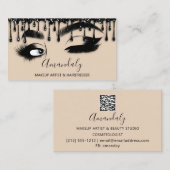 Carte De Visite Maquillage Eyelash Brow QR CODE Logo Microblade no (Devant / Derrière)