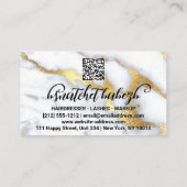 Carte De Visite Maquillage Eyelash Brows Logo QRCode Marbre Or Bla (Dos)