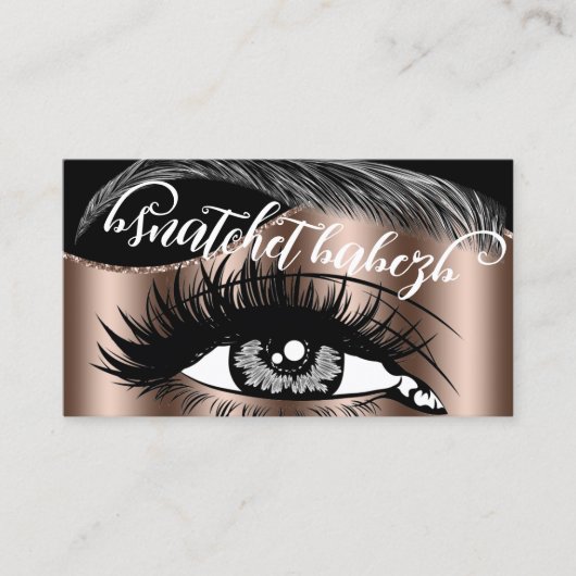 Carte De Visite Maquillage Eyelash Brows Microblading QR Code noir (Devant)