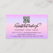 Carte De Visite Maquillage Eyelash Brows QRCode Logo Purple (Dos)