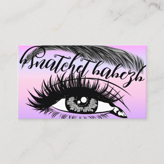 Carte De Visite Maquillage Eyelash Brows QRCode Logo Purple (Devant)